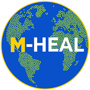M-Heal logo with photo of earth
