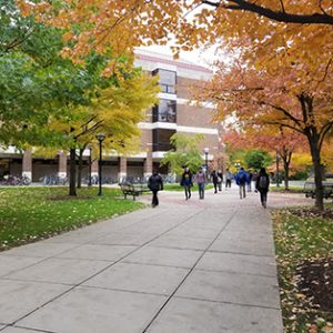 U-M central campus walkway