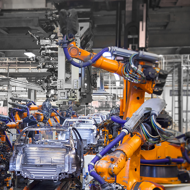 robot automation in an automotive manufacturing facility