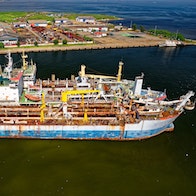cargo ship at harbor