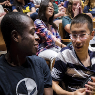 Michigan Engineering Graduate Students attend the Graduate Student Orientation at the Power Center for the Performing Arts in Ann Arbor, MI on August 29, 2018.