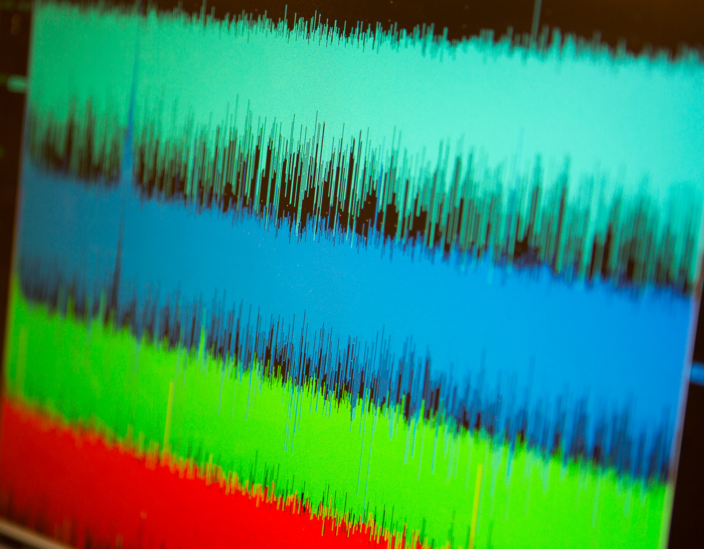 Colored bars of a seismograph